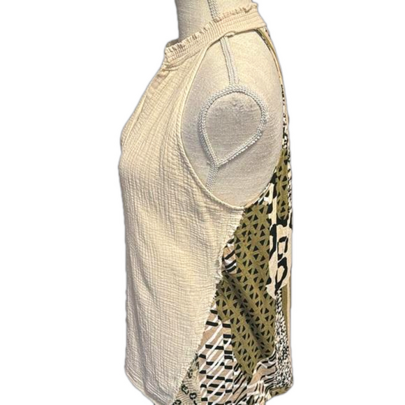 Cato Mixed Pattern Sleeveless V-Neck Top - Picture 1 of 4